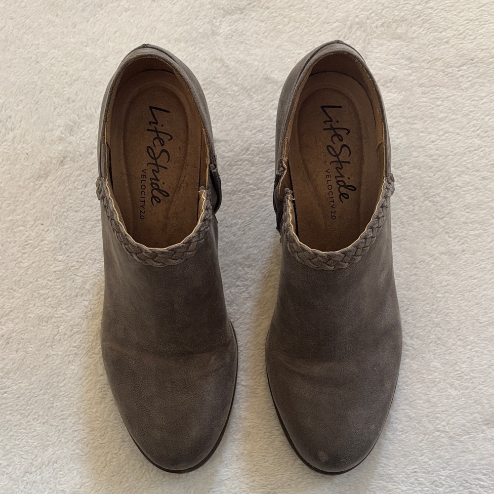 Life Stride Women's Taupe Ankle Booties - Picture 2 of 4